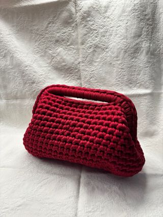 Pochette rossa uncinetto 20cm