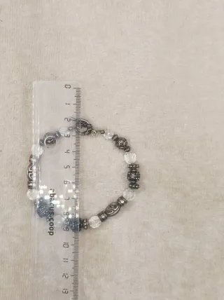 Pulsera Plata Tibetana y Cristal