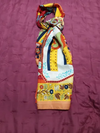 Pañuelo seda grande multicolor mujer estilo Hermés