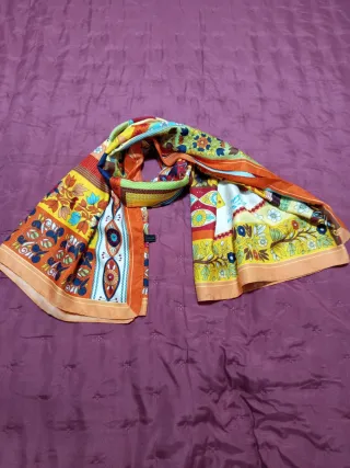 Pañuelo seda grande multicolor mujer estilo Hermés
