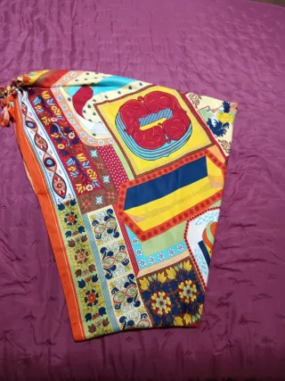 Pañuelo seda grande multicolor mujer estilo Hermés
