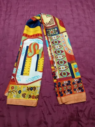 Pañuelo seda grande multicolor mujer estilo Hermés