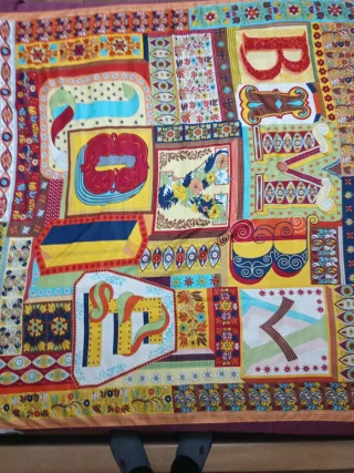 Pañuelo seda grande multicolor mujer estilo Hermés