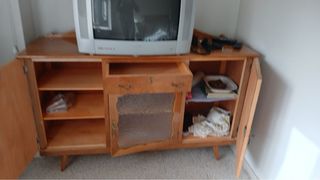 Mueble Art Decó Madera y Cristal