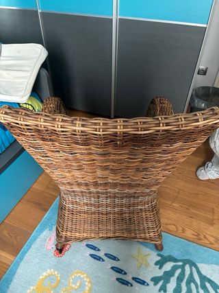 4 Sillones Mimbre Apoyabrazos Cómodos