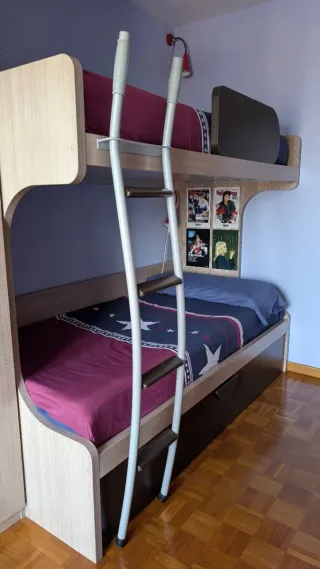 Litera moderna 90x200 cm. 3 camas o almacenaje.