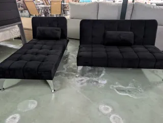 Sofá Cama Chaise Longue Negro