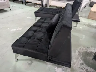 Sofá Cama Chaise Longue Negro