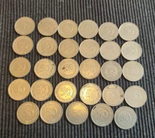 29 Monedas 50 Pfennig Marcos Alemanes