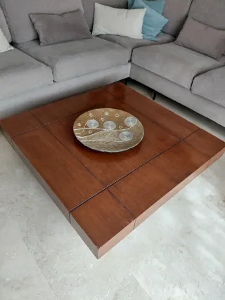 Mesa de centro cuadrada madera de Teka