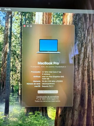 MacBook Pro 13 2020 Plata/Gris Espacial