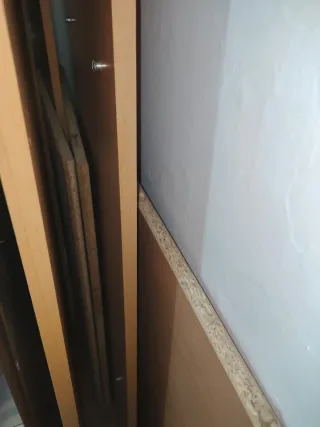 Armario de esquina beige