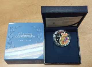 Moneda 10€ plata Proclamación Rey Felipe VI