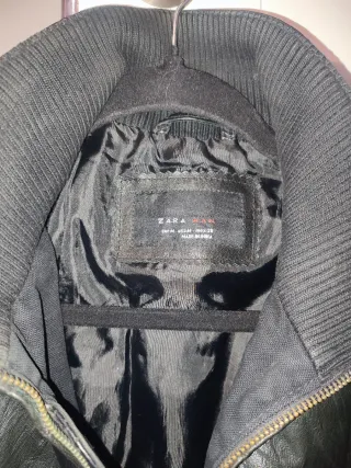 Chaqueta de cuero Zara Marrón Talla M