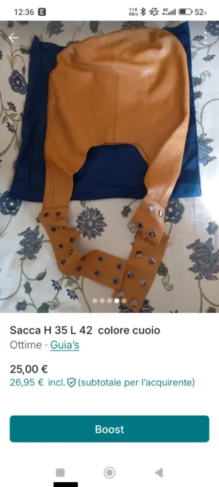 Sacca H 35 L 42 colore cuoio