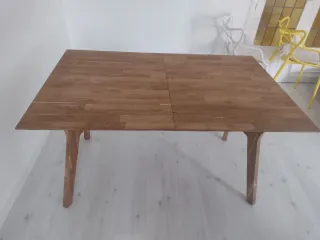 Mesa de comedor de roble extensible muy grande