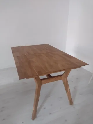 Mesa de comedor de roble extensible muy grande