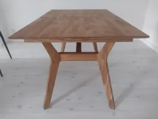 Mesa de comedor de roble extensible muy grande