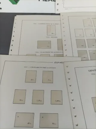 Hojas Sellos España 1950-1959