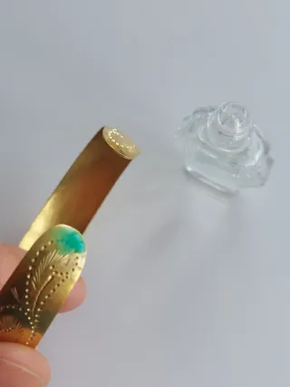 Pulsera abierta latón (cobre amarillo) Artesanal.