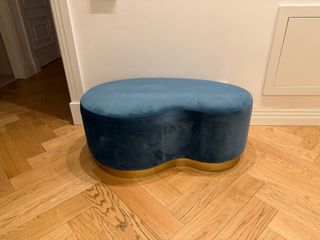 Puff banco azul / verde pato y dorado