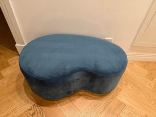 Puff banco azul / verde pato y dorado