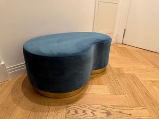 Puff banco azul / verde pato y dorado