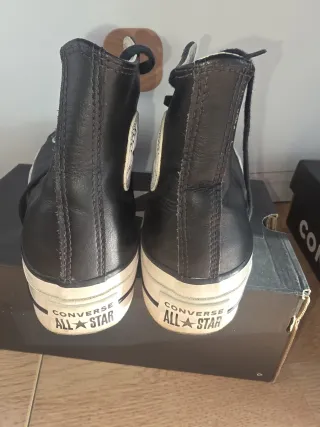 Converse All Star Piel Negra Talla 37