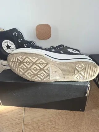 Converse All Star Piel Negra Talla 37