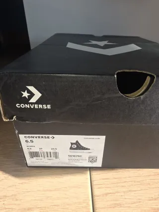 Converse All Star Piel Negra Talla 37