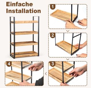 Estantería Baño 4 Niveles Madera Metal nueva