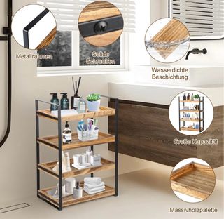 Estantería Baño 4 Niveles Madera Metal nueva