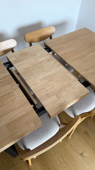 Mesa extensible de comedor roble