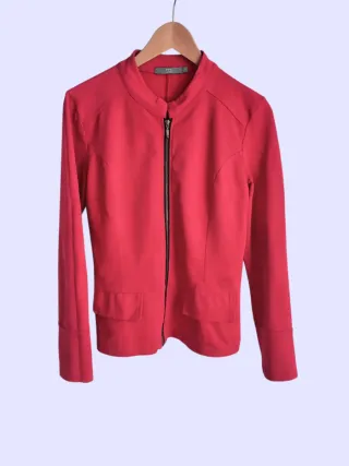 Giacca donna M cotone elasticizzato rossa. M
