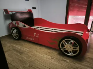 Cama Coche Carreras Infantil Juvenil Roja
