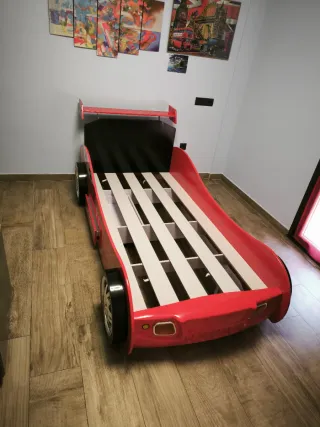 Cama Coche Carreras Infantil Juvenil Roja