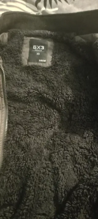 Abrigo gris con pelo talla XS