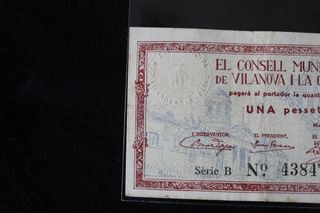 Billete Vilanova i la Geltru 1 peseta 1937