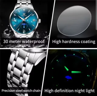 Reloj OLEVS Hombre Azul y Plateado