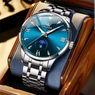 Reloj OLEVS Hombre Azul y Plateado