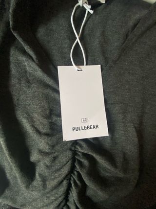 Vestido midi asimétrico frunces