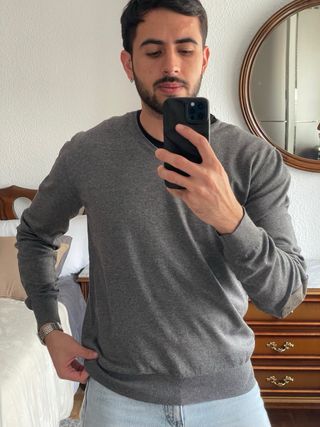 Jersey Massimo Dutti gris Talla Lj