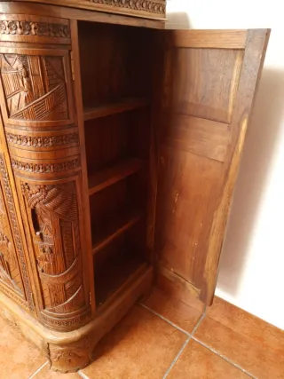 Mueble Bar Teka Tallado Artesanal