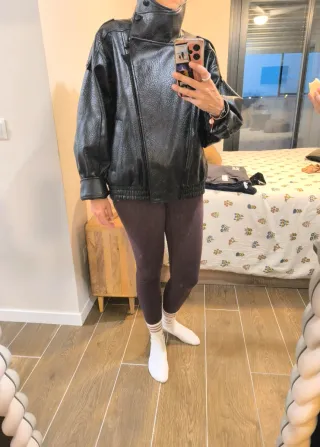 Cazadora Biker Oversize Zara Talla L