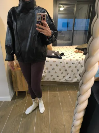 Cazadora Biker Oversize Zara Talla L