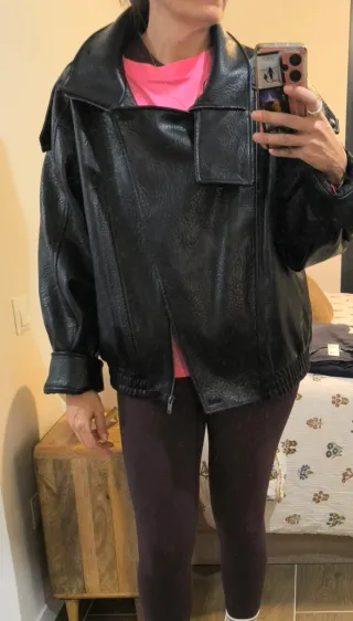 Cazadora Biker Oversize Zara Talla L