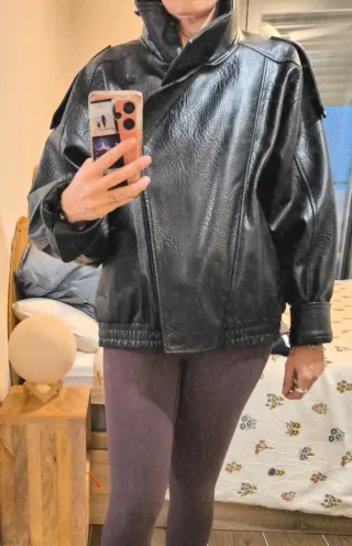 Cazadora Biker Oversize Zara Talla L