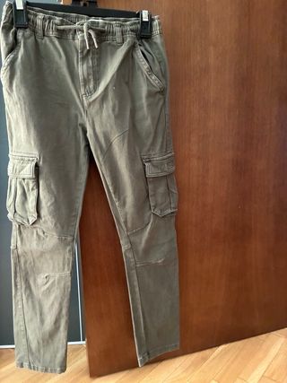 Pantalones cargo niño verde militar Talla: 11-12a