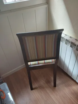 2 Sillas Madera Textil Rayas