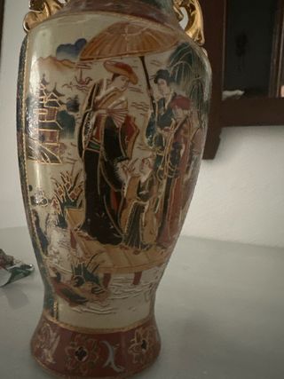 Jarrón Satsuma decorado